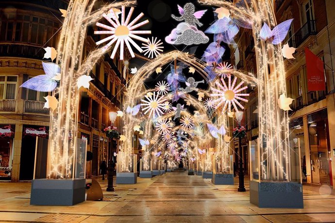 Recreación del 'Bosque de la Navidad', alumbrado navideño de la calle Larios de Málaga
