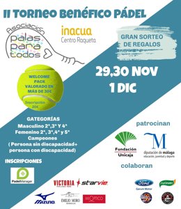 Cartel del II Torneo de pádel 'Palas para Todos'.