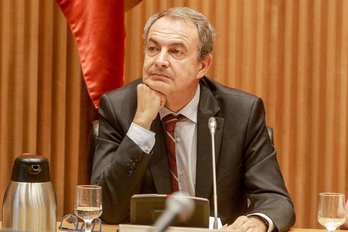 El expresidente del Gobierno, José Luis Rodríguez Zapatero, durante la presentación de la Fundación Carme Chacón en la sala Ernest Lluch en el Congreso de los Diputados en Madrid, a 1 de octubre de 2019.