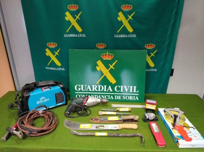 Material intervenido en la operación.