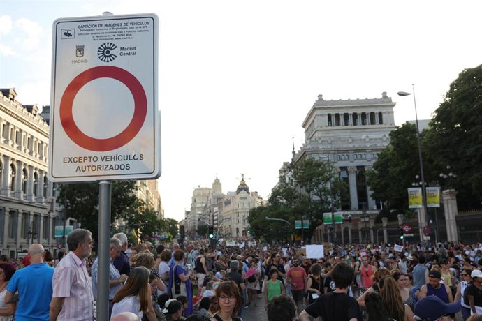 Manifestación a favor de Madrid Central en Madrid
