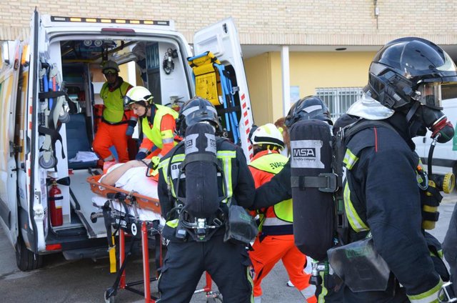 Simulacro de incendio en el Hospital de Jaén