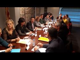 Responsables de la Generalitat, de la Diputación y de la Subdelegación del Gobierno reunidos en la Delegación del Govern.