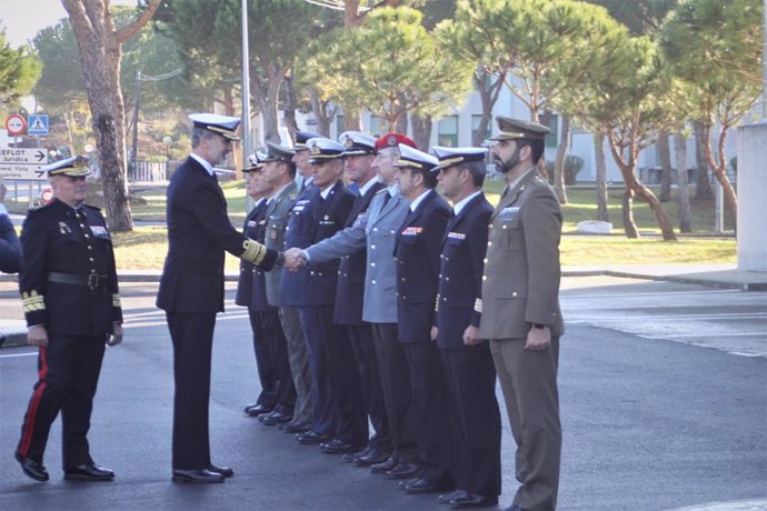 El Rey Felipe VI visita el Cuartel General de la Operación Atlanta en la Base Naval de Rota (Cádiz)