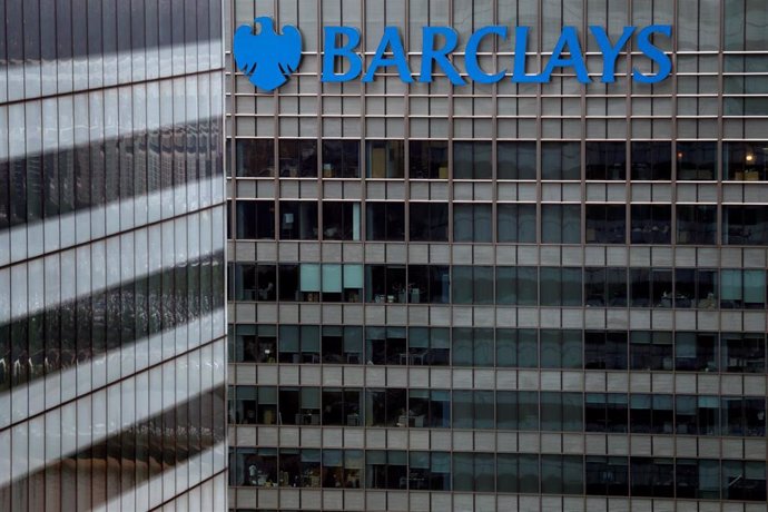 A Barclays bank building is seen at Canary Wharf in London