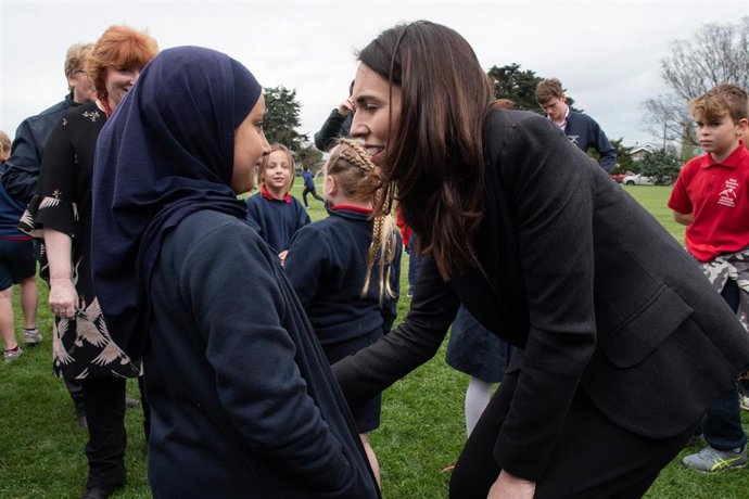 La primera ministra de Nueva Zelanda, Jacinda Ardern, durante un acto conmemorativo por el atentado de Christchurch. 
