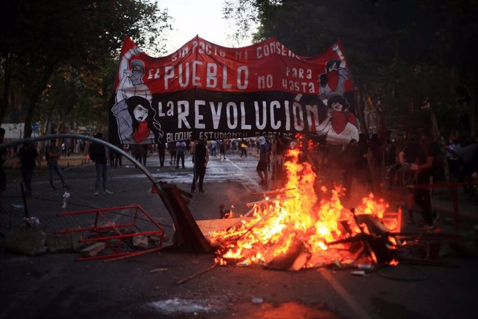 Protestas en Plaza Italia de Santiago de Chile
