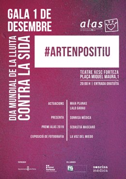 La Asociación Alas celebra este próximo domingo, día 1 de diciembre, una gala por el Día Mundial de la Lucha contra el Sida en el Teatre Xesc Forteza de Palma
