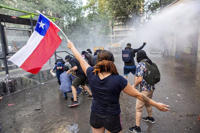 Protestas en Santiago de Chile. 