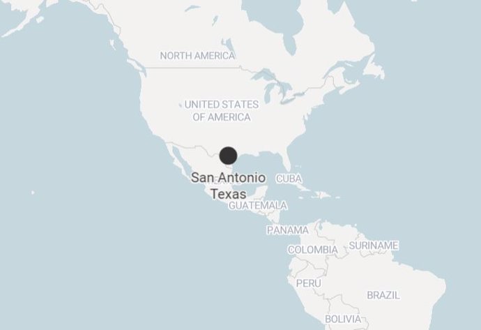 Imagen de San Antonio Texas. Estados Unidos) en el mapa 