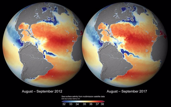 Mapas de salinidad precisos muestran cómo varía el clima en los mares 