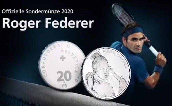 Monedas acuñadas en honor a Roger Federer