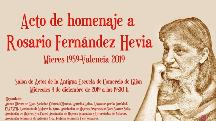 Cartel del homenaje póstumo a la magistrada Rosario Fernández Hevia