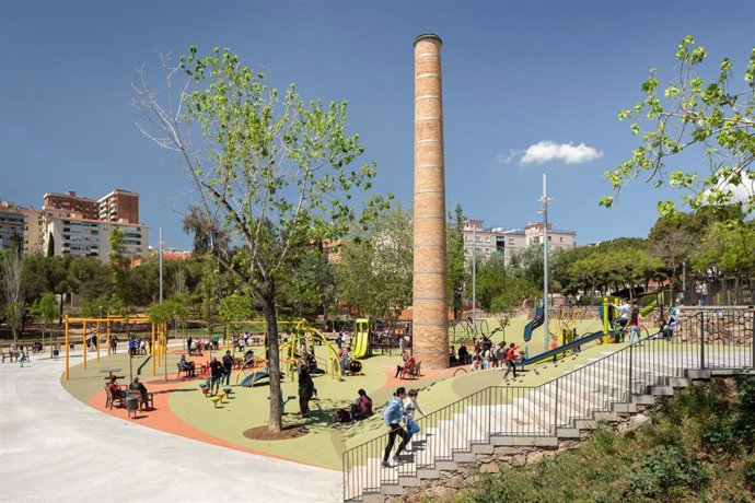 Un parque en Barcelona.