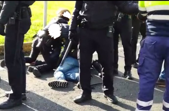Detenido y herido un transportista del carbón en un altercado con agentes de la Policía Nacional en Ferrol.
