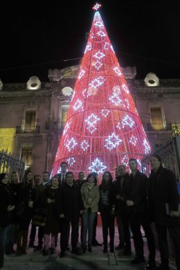 Iluminación navideña del Palacio Provincial de Jaén