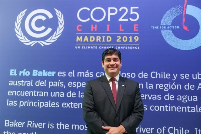 El presidente de la República de Costa Rica, Carlos Alvarado Quesada,  durante la Conferencia de Naciones Unidas sobre el Cambio Climático (COP25), en Madrid (España), a 2 de diciembre de 2019.