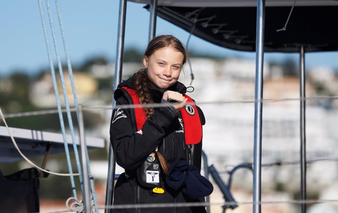 La activista Greta Thunberg llega a Lisboa