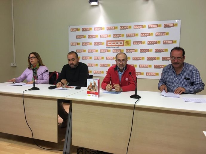 Anna Martínez, Javier Pacheco, Julián Gutiérrez y Miquel Lluch, en rueda de prensa este martes.