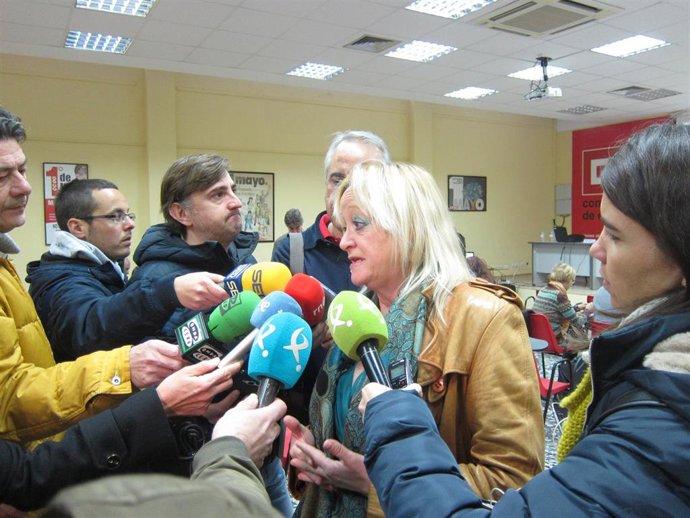 La secretaria general de CCOO Extremadura, Encarna Chacón, en unas jornadas sobre siniestralidad laboral