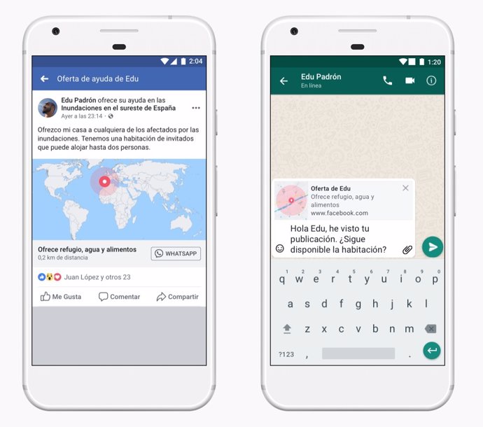 Facebook integra la 'Respuesta ante emergencias' en WhatsApp