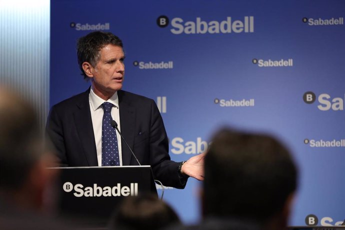 El consejero delegado del Banco Sabadell, Jaime Guardiola, presenta los resultados del tercer trimestre del Banco Sabadell en Madrid, a 25 de octubre de 2019.