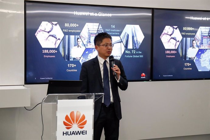 El consejero delegado de Huawei en España, Tony Jin Yong, durante su conferencia sobre el 5G.