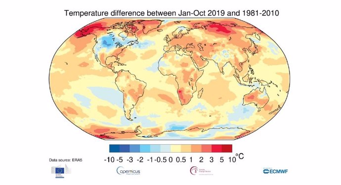 El año 2019 cierra una década de excepcional calor.