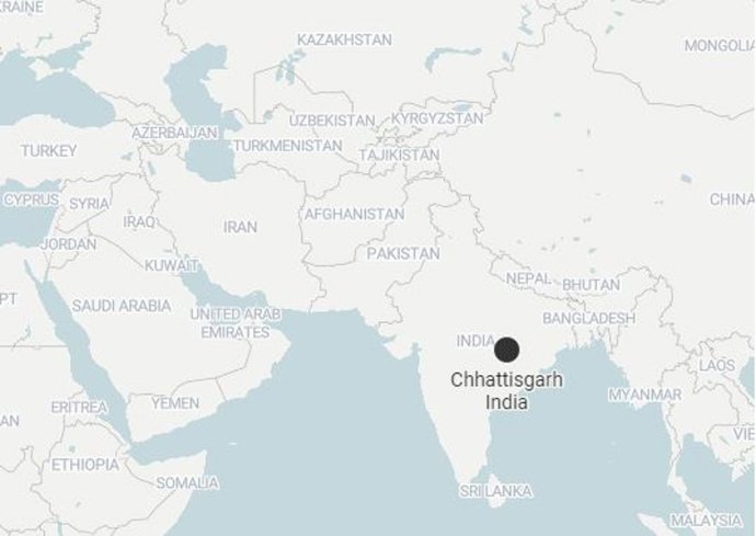 Mapa de Chhattisgarh, India