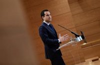 Aguado considera "una pena" que Ciudadanos no esté en la Mesa del Congreso y culpa a PSOE y Vox