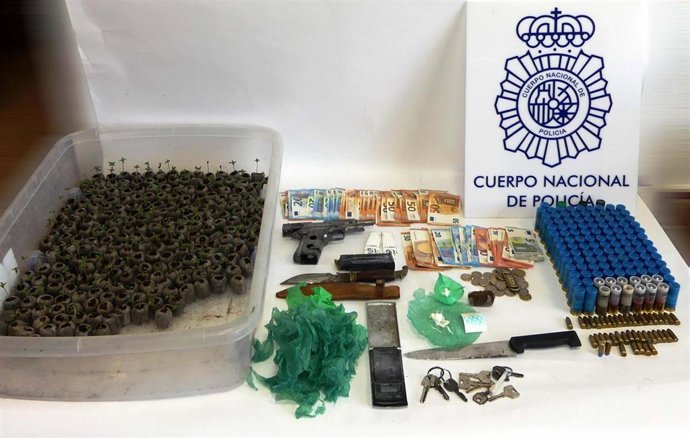 Droga, armas y plantones de marihuana intervenidos