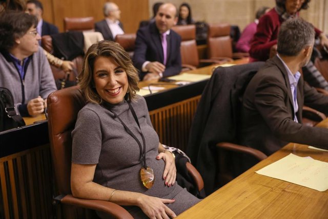 La presidenta del grupo parlamentario socialista y secretaria general del PSOE-A, Susana Díaz, en el Parlamento. Foto de archivo
