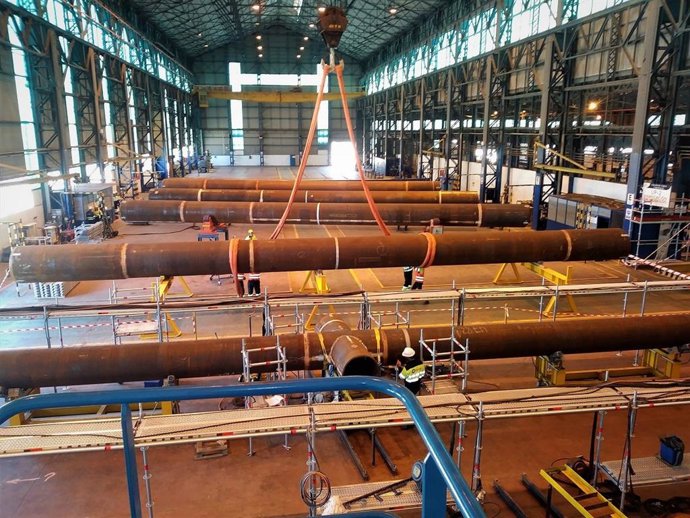 Navantia inicia en Puerto Real los trabajos de construcción de las 20 upper jackets para el Mar del Norte