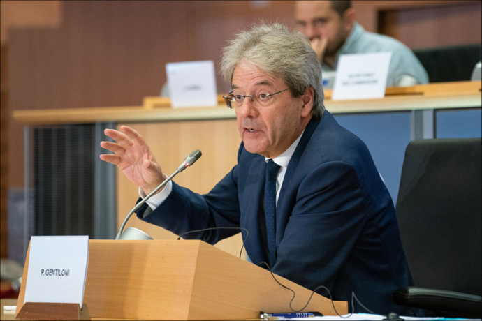 HANDOUT - 03 October 2019, Belgium, Brussels: European Commissioner-designate in charge of Economy Paolo Gentiloni
