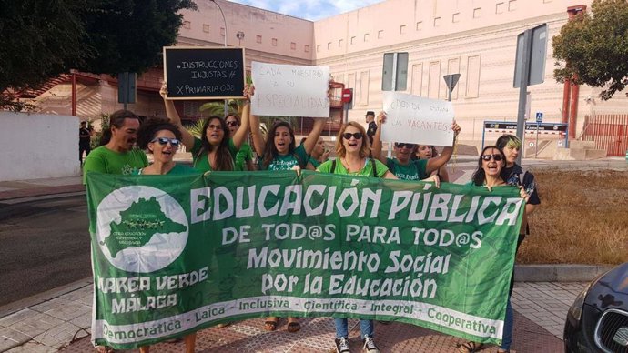 Movilización de Marea Verde con motivo del comienzo del curso escolar