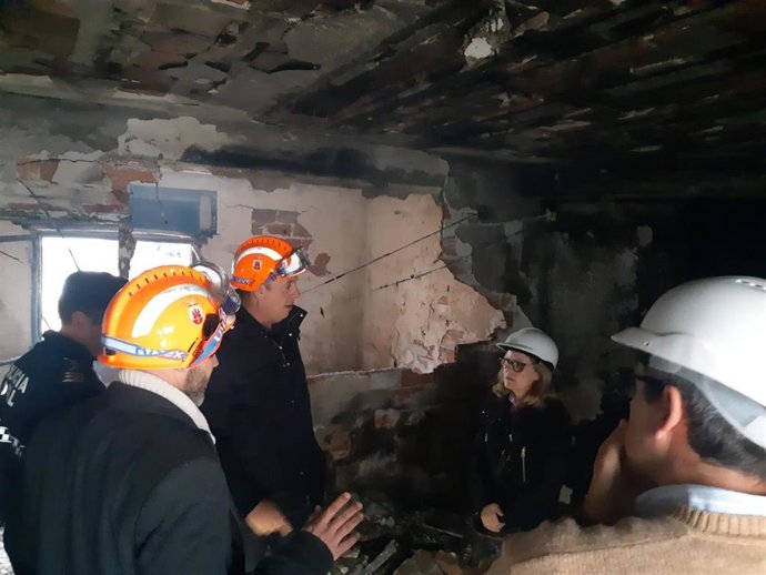 Vivienda afectada por un incendio en San Roque