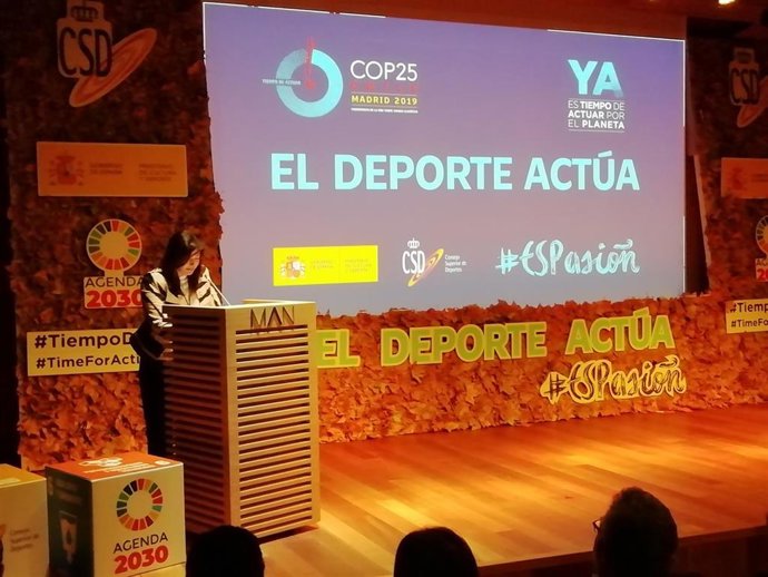 La presidenta del CSD, María José Rienda, en la jornada 'El Deporte actúa'