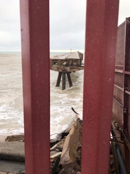 El temporal causa la caída de parte de un pantalán del Puerto de Sagunto (Valencia), que se reconstruirá y rehabilitará
