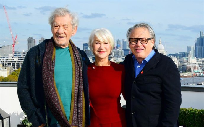 Ian Mckellen, Helen Mirren y el director Bill Condon