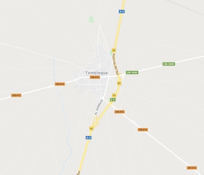 Imagen de la A-4 a la altura de Tembleque en Google Maps