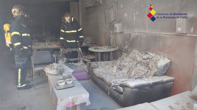 Estado en el que han quedado las instalaciones del centro de Afanas de Cádiz tras un incendio