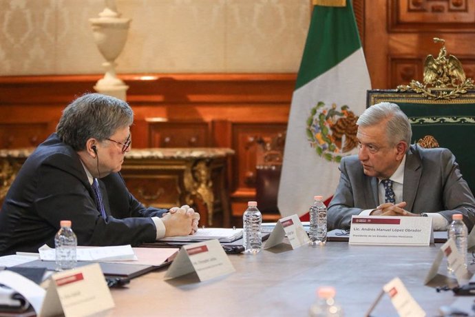 El fiscal general de Estados Unidos, William Barr, reunido con el presidente de Mxico, Andrés Manuel López Obrador.