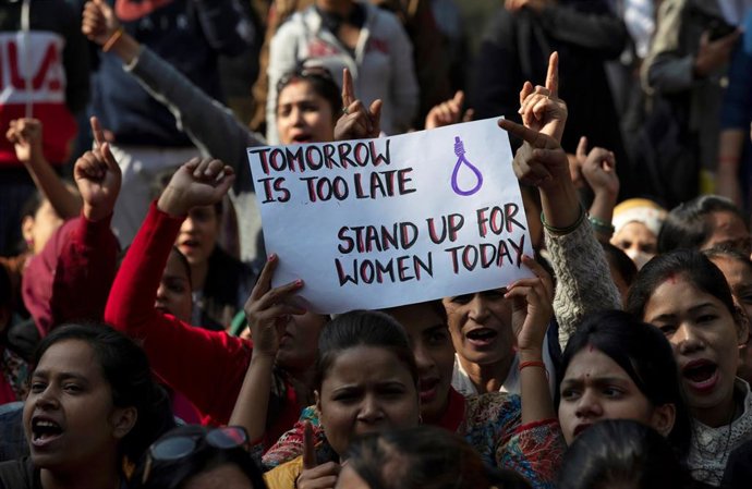 Manifestación contra una violación en Nueva Delhi