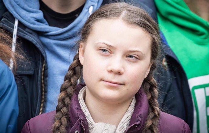 La joven activista Greta Thunberg, en una manifestación el año pasado.