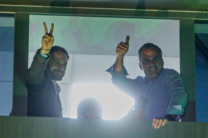 El presidente de Vox, Santiago Abascal, y su número dos, Javier Ortega Smith