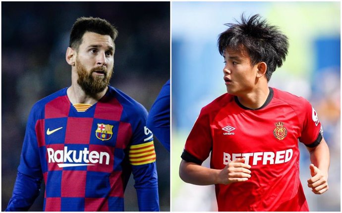 Messi (Barcelona) y Kubo (Mallorca)