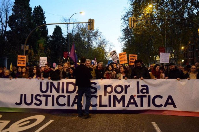 La secretaria general de Podemos Baleares, Mae de la Concha, en la manifestación por el clima en Madrid