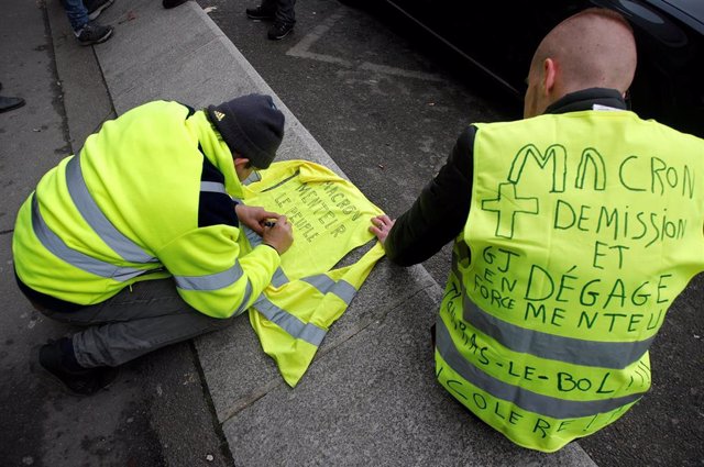 Manifestación de "chalecos amarillos" en París