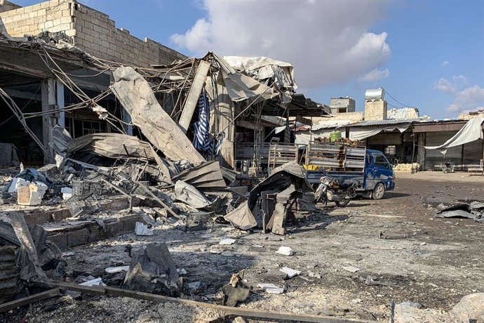 Bombardeos sobre Idlib (Siria)