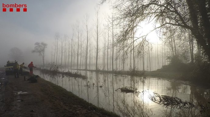 Acequia de Sils (Girona) donde se ha localizado el coche con el cadáver de un joven desaparecido